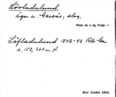 Bild på arkivkortet för arkivposten Lövladulund