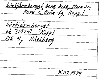 Bild på arkivkortet för arkivposten Lövtjärnberget