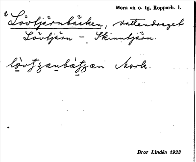 Bild på arkivkortet för arkivposten Lövtjärnbäcken