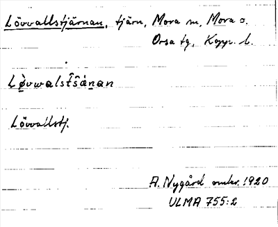 Bild på arkivkortet för arkivposten Lövvallstjärnen