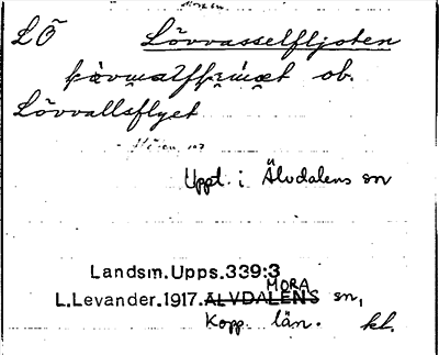 Bild på arkivkortet för arkivposten Lövvasselfljoten