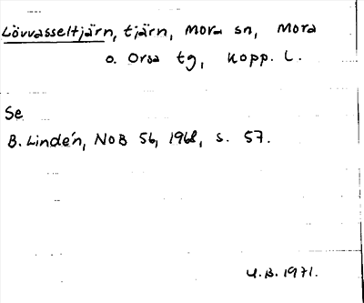 Bild på arkivkortet för arkivposten Lövvasseltjärn