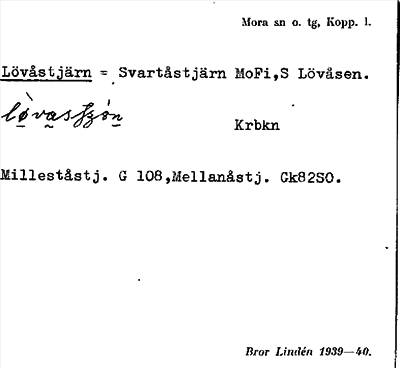 Bild på arkivkortet för arkivposten Lövåstjärn