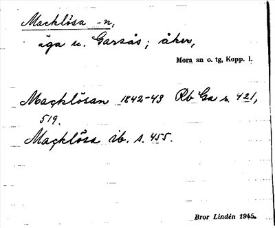 Bild på arkivkortet för arkivposten Macklösa, Macklösan