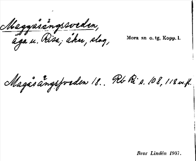 Bild på arkivkortet för arkivposten Maggåsängssveden