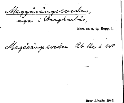 Bild på arkivkortet för arkivposten Maggåsängssveden
