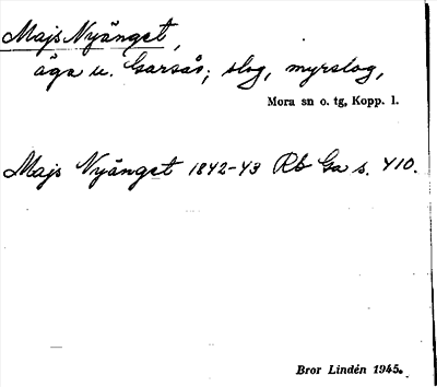 Bild på arkivkortet för arkivposten Majs Nyänget