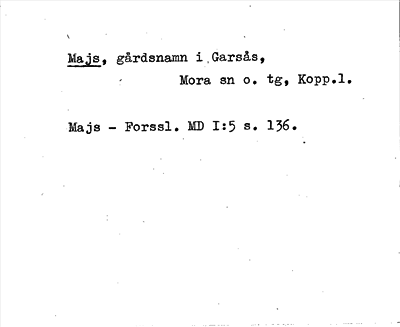 Bild på arkivkortet för arkivposten Majs