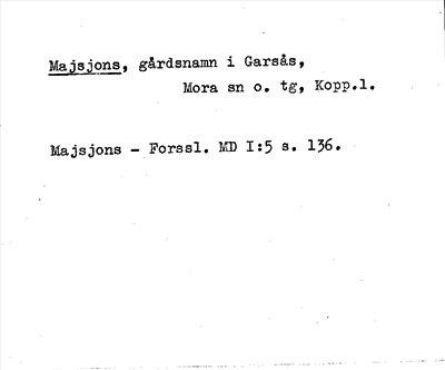 Bild på arkivkortet för arkivposten Majsjons