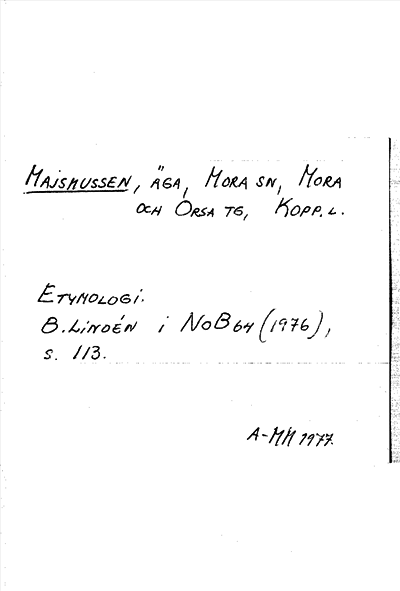 Bild på arkivkortet för arkivposten Majsmussen