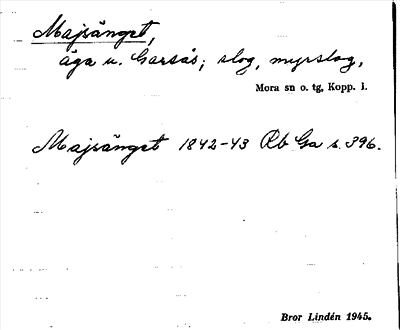 Bild på arkivkortet för arkivposten Majsänget