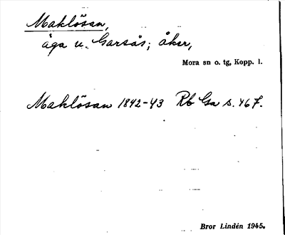Bild på arkivkortet för arkivposten Maklösan