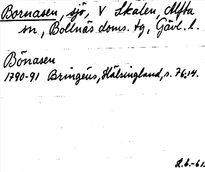 Bild på arkivkortet för arkivposten Bornasen