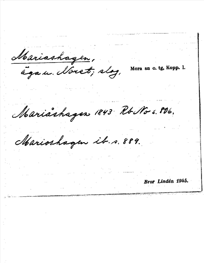 Bild på arkivkortet för arkivposten Mariashagen
