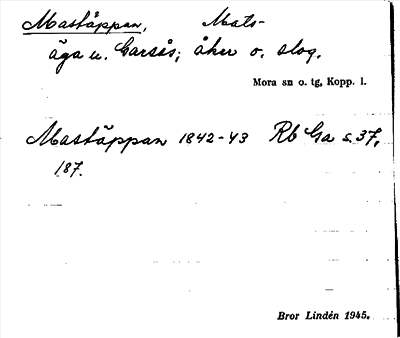 Bild på arkivkortet för arkivposten Mastäppan