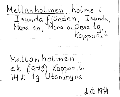 Bild på arkivkortet för arkivposten Mellanholmen