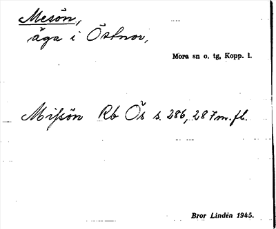 Bild på arkivkortet för arkivposten Mesön