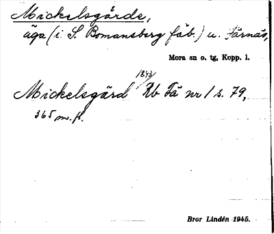 Bild på arkivkortet för arkivposten Mickelsgärde