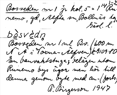 Bild på arkivkortet för arkivposten Bosveden
