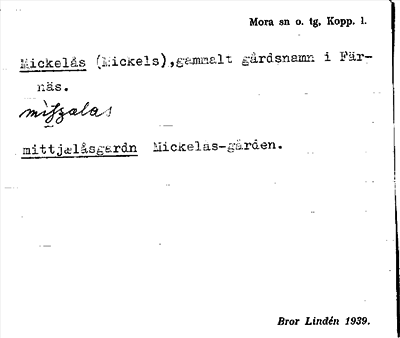 Bild på arkivkortet för arkivposten Mickelås