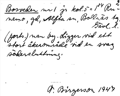 Bild på arkivkortet för arkivposten Bosveden