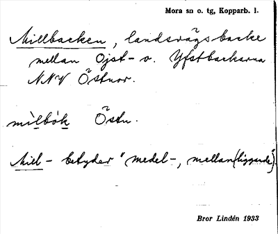 Bild på arkivkortet för arkivposten Millbacken