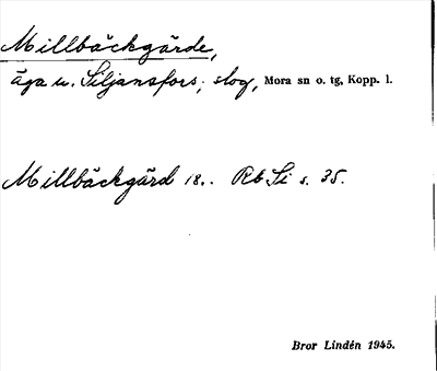 Bild på arkivkortet för arkivposten Millbäckgärde