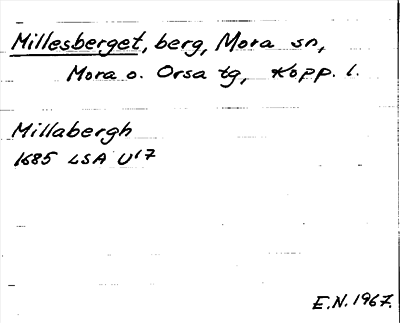 Bild på arkivkortet för arkivposten Millesberget