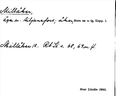 Bild på arkivkortet för arkivposten Millåker