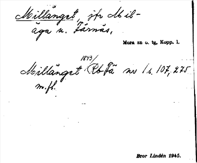 Bild på arkivkortet för arkivposten Millänget