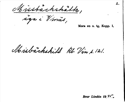 Bild på arkivkortet för arkivposten Missbäckskätte