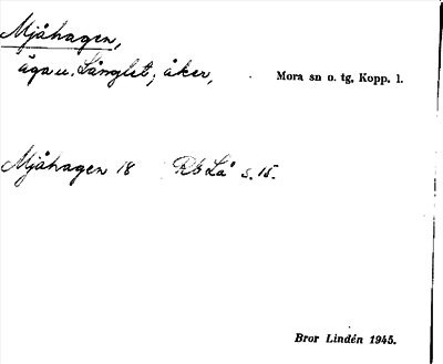 Bild på arkivkortet för arkivposten Mjåhagen