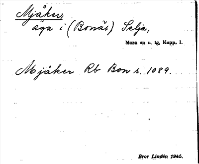 Bild på arkivkortet för arkivposten Mjåker