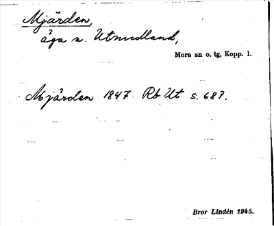 Bild på arkivkortet för arkivposten Mjärden