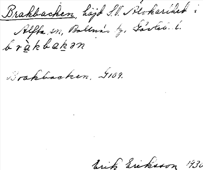Bild på arkivkortet för arkivposten Brakbacken