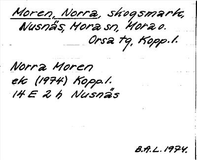 Bild på arkivkortet för arkivposten Moren, Norra