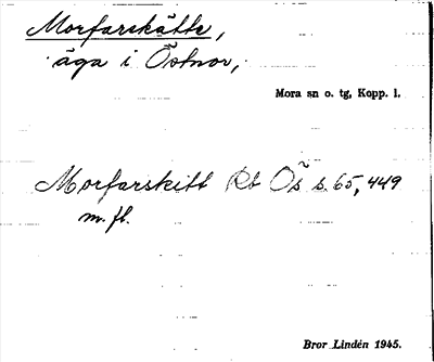 Bild på arkivkortet för arkivposten Morfarskätte