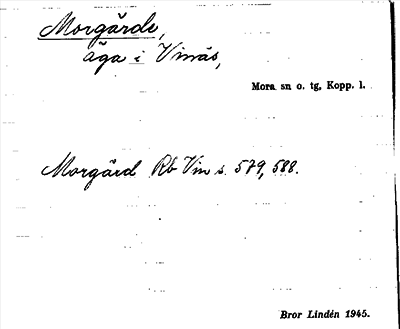 Bild på arkivkortet för arkivposten Morgärde