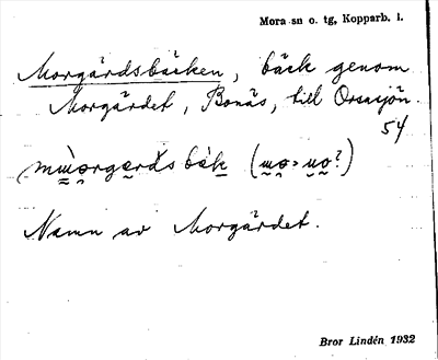 Bild på arkivkortet för arkivposten Morgärdsbäcken