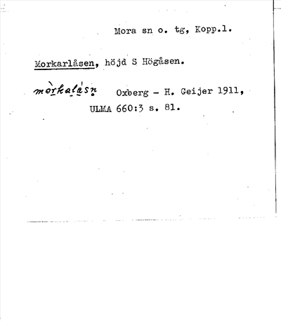 Bild på arkivkortet för arkivposten Morkarlåsen