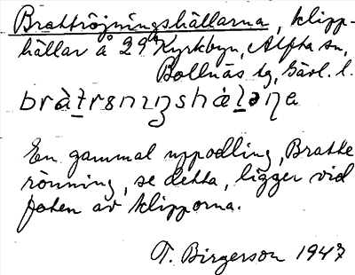 Bild på arkivkortet för arkivposten Brattröjningshällarna