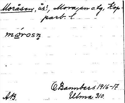 Bild på arkivkortet för arkivposten Moråsen
