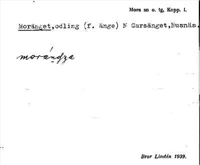 Bild på arkivkortet för arkivposten Moränget