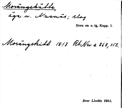 Bild på arkivkortet för arkivposten Morängskätte