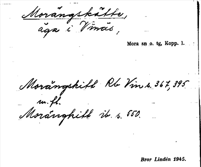 Bild på arkivkortet för arkivposten Morängskätte