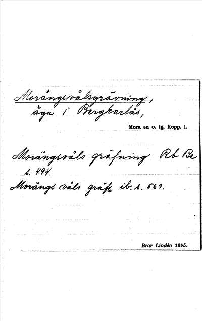 Bild på arkivkortet för arkivposten Morängsvålsgrävning