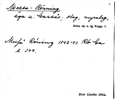 Bild på arkivkortet för arkivposten Mossa-Rönning