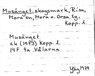 Bild på arkivkortet för arkivposten Musänget