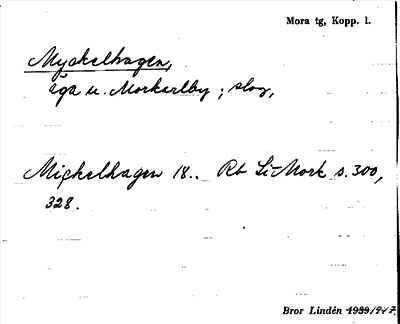 Bild på arkivkortet för arkivposten Myckelhagen