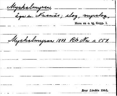 Bild på arkivkortet för arkivposten Myckelmyren